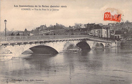CPA - 91 - CORBEIL - INONDE EN 1910 - Vue Du Pont Beaugeard Editeur Essonnes - Corbeil Essonnes