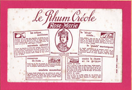 BUVARD & Blotting Paper : Buvard Ancien Et Rare Le Rhum CREOLE ROSE MARIE - Liqueur & Bière