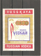 USSR Vodka  "Russian Vodka" Label (1) - Alkohole & Spirituosen