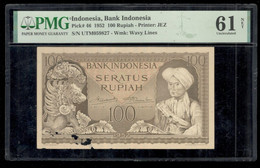 Indonesia 100 Rupiah Prince Dipanegara JEZ 1952 PMG 61 NET - Indonésie