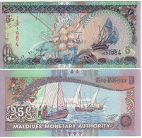 MALDIVE  5 Ruufiyaa    P18e  2011   "Fishing Boats"      UNC - Maldivas