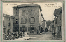 CPA - (38) VIRIVILLE - Aspect De La Rue De La Gare Et Du Pont Du Torrent De La Pérouse En 1914 / 18 - Viriville