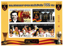 Turkey - 2005 - 100th Anniversary Of Galatasaray Sports Clup - 1.Mini S/Sheet & With Serial Numbers (İmp.) ** MNH - Nuevos