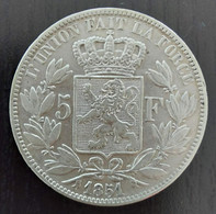 Belgium 1851 - 5 Fr Zilver - Leopold I - Morin 41 - ZFr - 5 Frank