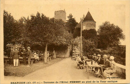 Brançion * La Terrasse De L'hôtel PERNOT , Au Pied De La Tour Antique * Buvette - Sonstige & Ohne Zuordnung