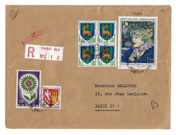 Devant Enveloppe Recommandée Yv 1351B 1353A 1426 1431 - Storia Postale