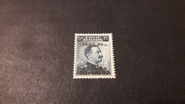 04AL22 UFFICI POSTALI ALL'ESTERO LEVANTE ALBANIA VALONA 1916 FRANCOBOLLO SOPRASTAMPATO ROSSO LILLA CENT. 20 SU 30 P "XX" - Albanien