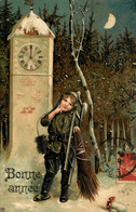 Petit Ramoneur * CPA Illustrateur Gaufrée Embossed * Chimney Sweep * Horloge Champignon Mushroom Métier - 1900-1949