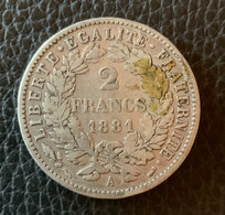 2F Argent Ceres 1881 - 2 Francs
