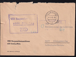 R3 VEB Bergwerksmaschinen 6201 Sietlas ZKD Auf Brief,  - Dienstpost