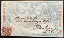 LISBOA 1898 RARE MULREADY STAMP DEALER Illustrated Enveloppe Portugal D.Carlos.(cover GB 1840 Marchand De Timbres Lettre - Brieven En Documenten