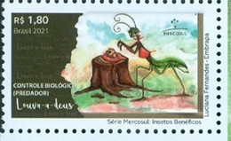 BRAZIL #4856D - BENEFICIAL INSECTS - MANTIS - 2021  MINT - Neufs
