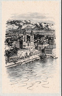 Ansichtskarte: Zürich Grossmünster Und Die Alpen. Nr. 9582 Künstler - Serie - Eglises Et Cathédrales