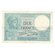 France, 10 Francs, Minerve, 1932, N.67225, TTB, Fayette:6.16, KM:73d - 10 F 1916-1942 ''Minerve''