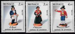 Année 1991 - N° 1794 à 1796 - Noël - Santons De Provence : Consul, Arlésienne, M. Le Maire - Série 3 Valeurs - Neufs