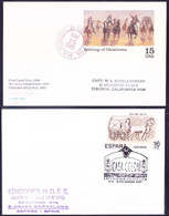 Horse Cart On Covers Of USA & Spain - Diligences