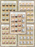 India 2003 Temple Architecture, Complete Set Of 5 Full / Complete Sheetlets, Monuments MNH Ex Rare - Mythologie