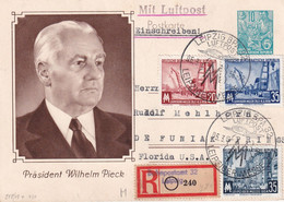 DDR    ENTIER POSTAL/GANZSACHE/POSTAL STATIONERY CARTE RECOMMANDEE DE LEIPZIG 1956 - Cartes Postales Privées - Oblitérées
