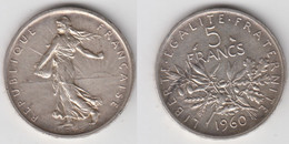 5 FRANCS 1960 SEMEUSE (ARGENT) - 5 Francs