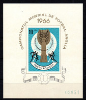 1966 Mondiali Di Calcio, Inghilterra 66 Romania, Foglietto Serie Completa Nuova (**) - 1966 – England