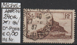 1929 - FRANKREICH - FM/DM "Bauwerke" 5 Fr  Dkl'braun - O Gestempelt  - S.Scan (fr 240ao) - Oblitérés