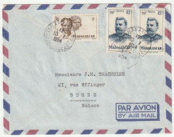 Madagascar Busta Comm.1954 PAR AVION (  E.Stehlè & C. Tananarive ) Spedita Da Tananarive Per Berna Suisse - Storia Postale