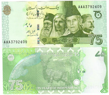 Pakistan 75 Rupees 2022 UNC Commemorative "AAA" - Pakistan