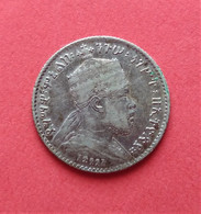 - ETHIOPIE - 1 Gersh - Menelik II - Argent - - Ethiopia