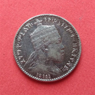 - ETHIOPIE - 1 Gersh - Menelik II - Argent - - Ethiopia