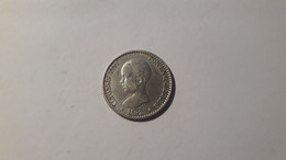 AM2 SPAGNA ALFONSO XIII 50 CENTIMOS 1892 ARGENTO SILVER IN SPL - Monete Provinciali