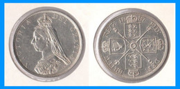 United Kingdom / Grande-Bretagne Reine Victoria Splendide Double Florin 1887 SUP++ Argent - L. Double Florin