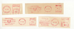 Poland Poczta Polska 1960s EMA METER Machine Stamp, Cover Cut, Cover Piece Lot See Scans (ds702) - Franking Machines (EMA)