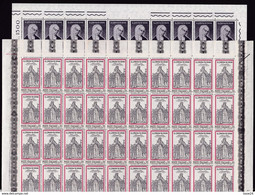 1962 Italia Italy Repubblica SANTA CATERINA 50 Serie Di 2 Valori In Foglio MNH** Sheets - Feuilles Complètes