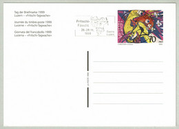 Schweiz / Helvetia 1999, Ganzsache Tag Der Briefmarke Luzern - Allschwil, Fritschi-Fäscht, Karneval/Carnaval/Carnival - Carnavales