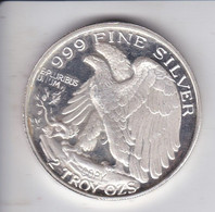 MONEDA DE PLATA DE ESTADOS UNIDOS DE 2 ONZAS TROY DEL AÑO 1991 - EAGLE (COIN) SILVER-ARGENT - Conmemorativas