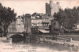 14466 NARBONNE Cours Des Barques Et Le Vieux Pont De La Robine ( Lavandières )     (Recto-verso) 11 - Narbonne