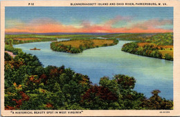 West Virginia Parkersburg Blennerhassett Island And Ohio River 1957 Curteich - Parkersburg