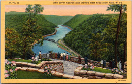 West Virginia New River Canyon From Hawk's Nest Rock State Park Curteich - Altri & Non Classificati