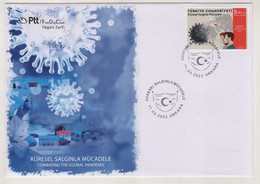 TURKEY,TURKEI,TURQUIE ,2021 COVID 19 PANDEMIC,2022 COMBATING THE GLOBAL PANDEMIC FDC - Covers & Documents