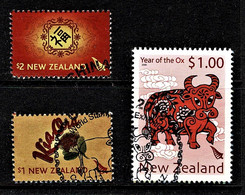 New Zealand 2009 China Exhibition - Year Of The Ox Set Of 3 Used - Gebraucht