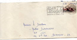 MONACO--1966--Lettre De Monte-Carlo  Pour BESANCON-25 (France)..tp Seul Sur Lettre Cachet  100ans De Monte-Carlo. - Storia Postale