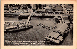 New Hampshire The Weirs Howard Ballou's Cabins Restaurant Bowling Alley And Korner Kubbard From The Air - White Mountains