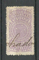 BRAZIL Brazilia Ca. 1910 Old Revenue Tax Fiscal Stamp  Thesouro National 100 Reis O - Service