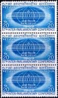 INDIA-1969- INTER-PARLIAMENTARY CONFERENCE - STRIP OF 3 - MNH- SCARCE-B9-2034 - Ungebraucht