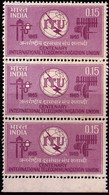 INDIA-1965- INTERNATIONAL TELECOMMUNICATION UNION- STRIP OF 3-MNH- SCARCE-B9-2027 - Neufs