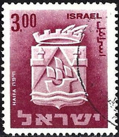 Israel 1966 - Mi 339x - YT 286 ( Coat Of Arms Of Haifa ) - Used Stamps (with Tabs)