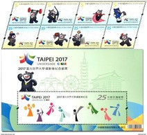 Taiwan 2017 Taipei Summer Universiade Stamps & S/s Archery Taekwondo Baseball Basketball Volleyball Table Tennis Bear - Ungebraucht