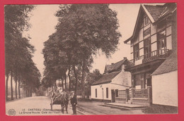 Casteau - La Grand'Route - Café De L'Yser ... Attelage - 1930 ( Voir Verso ) - Soignies