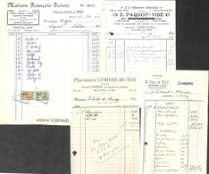 Huy - Lot 19 Documents Factures Pharmacie Tabacs Chaussures Notaire... - Andere & Zonder Classificatie