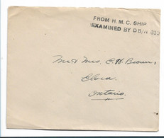 Can108 / KANADA - Post Vom Kriegsschiff 1940 Mit Schiffszensur Nach Ontario - Storia Postale